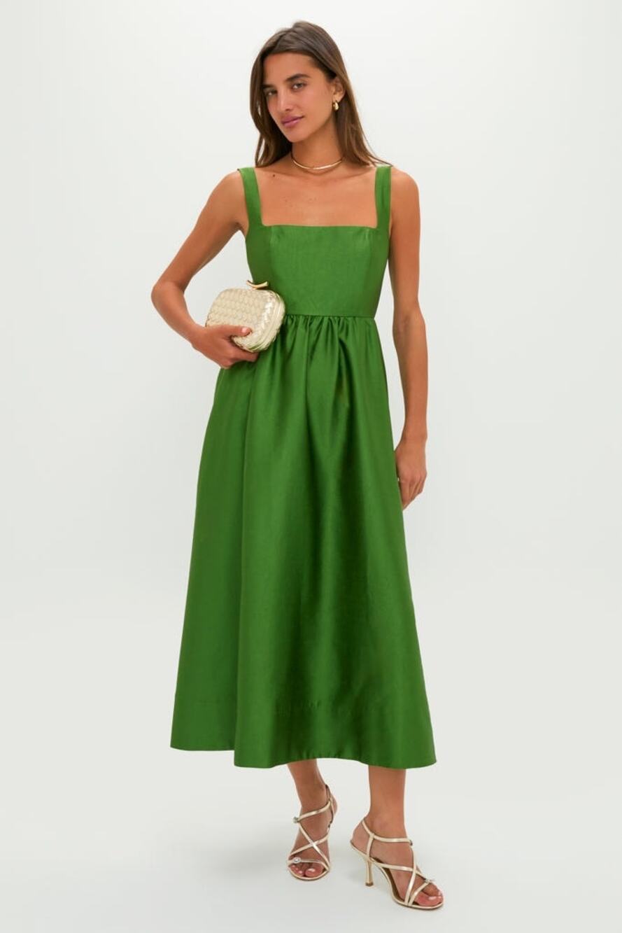 NWOT Tuckernuck Green Dupioni Esme Midi Dress